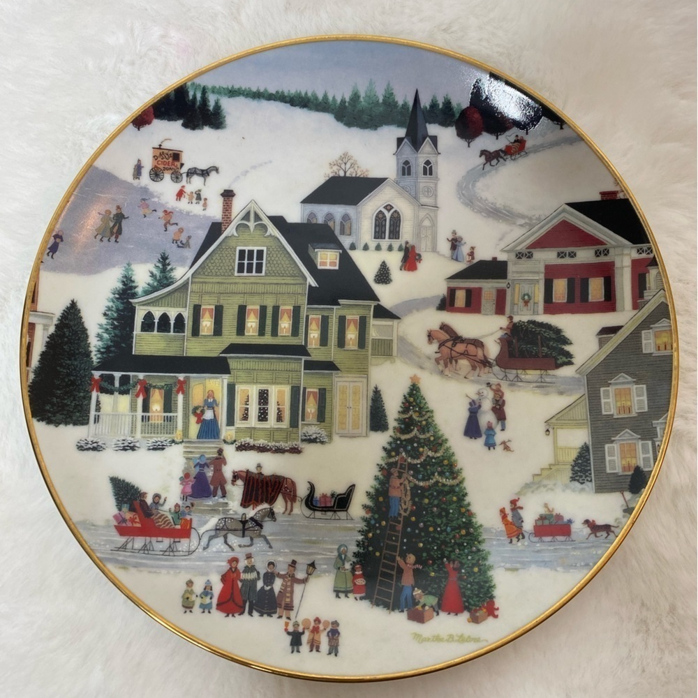 Christmas On Main Street Plate Martha B. Leone Celebration of Yesteryear